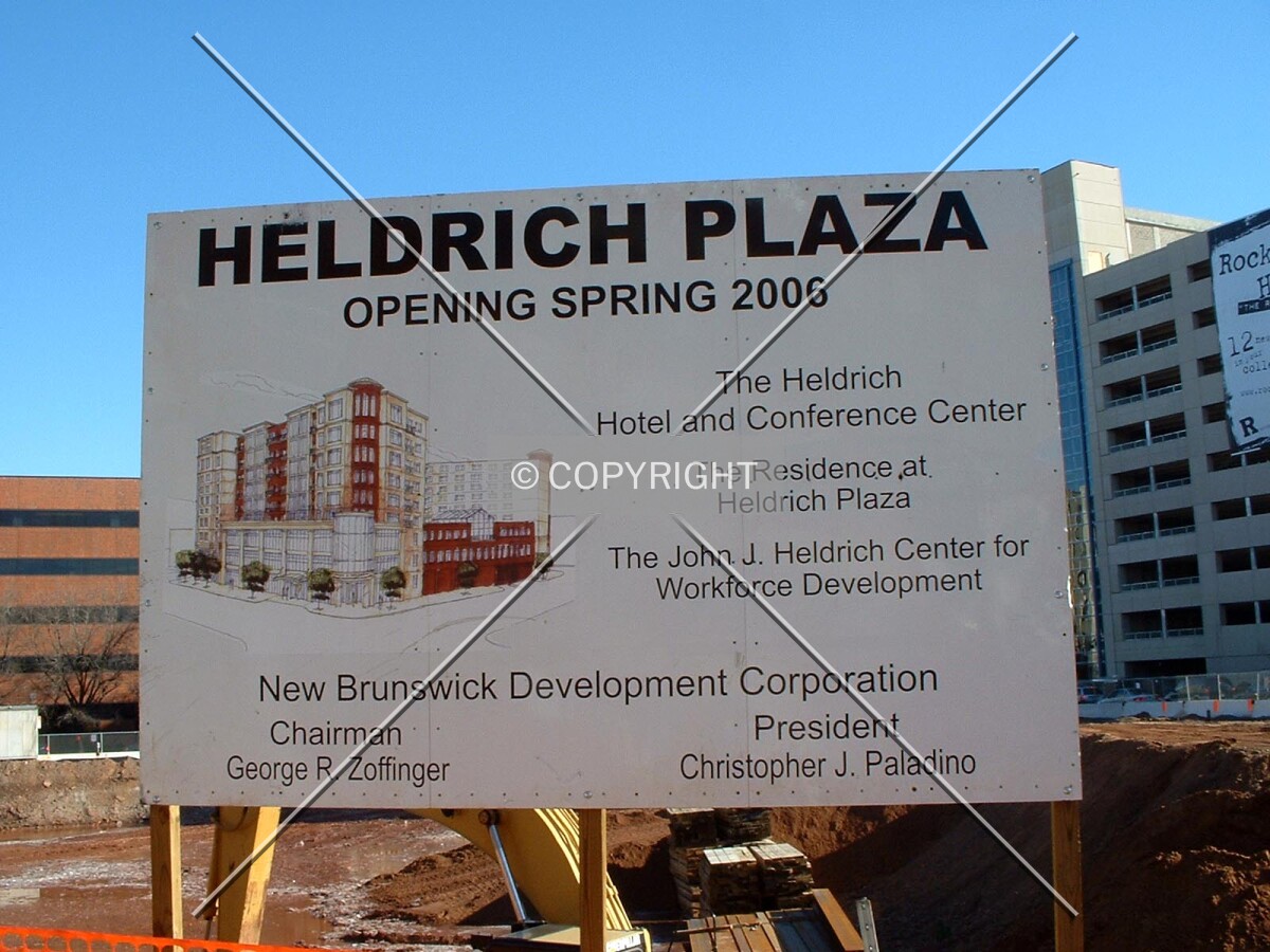 Construction sign on the western end of the site