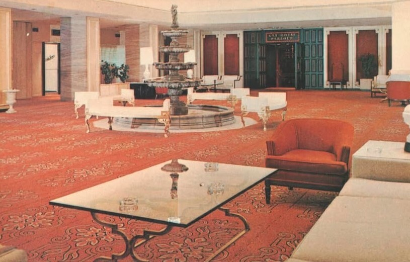 Vintage view of the interior of the Sheraton-Jefferson in the 1960s