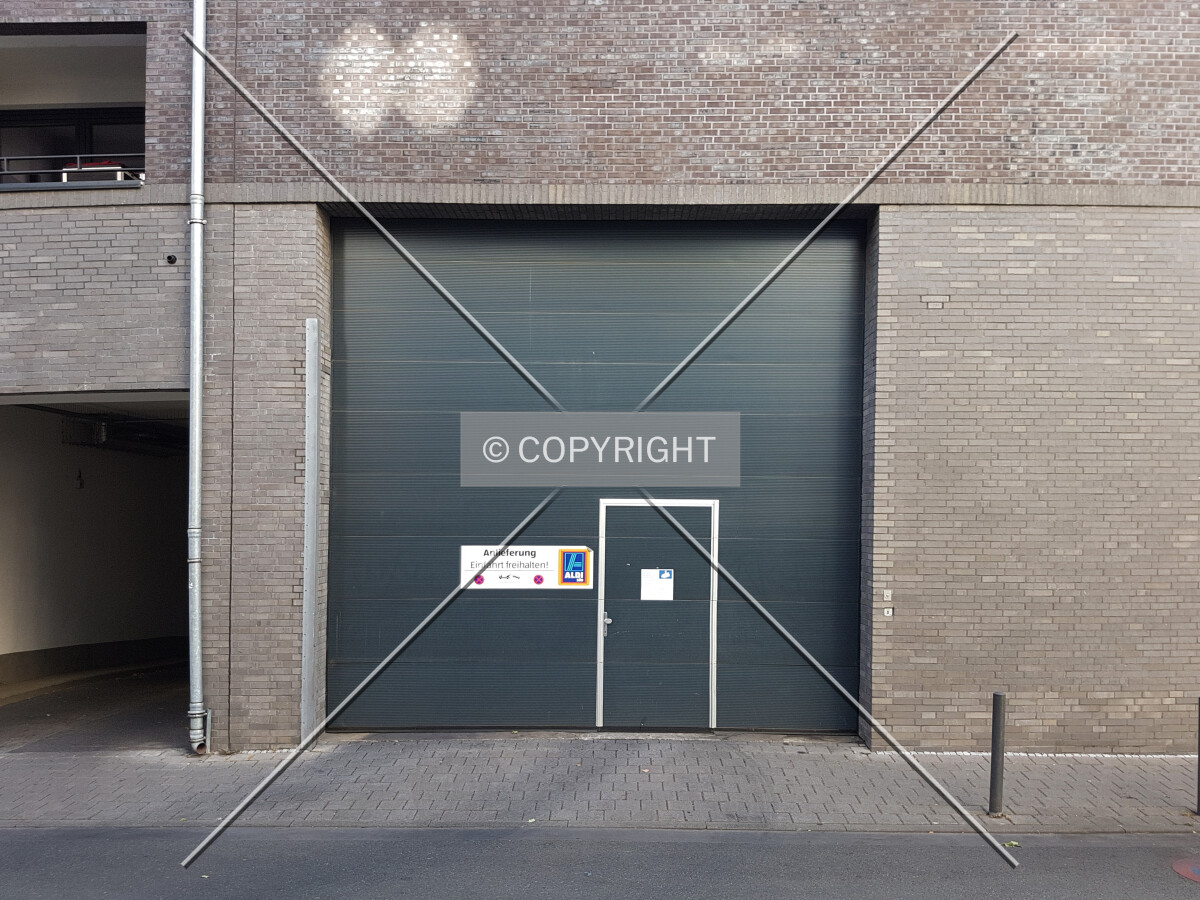 Delivery gate of the ALDI supermarket