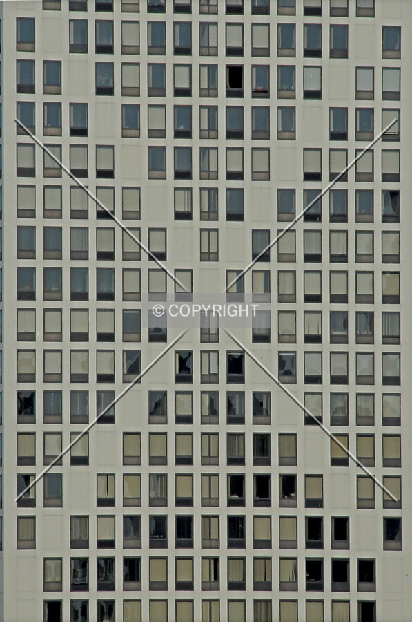 Mid-section of the west facade, viewed from the 15th floor of the Feinberg Pavilion