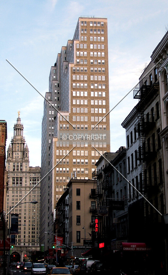 View from the northwest along Chambers Street