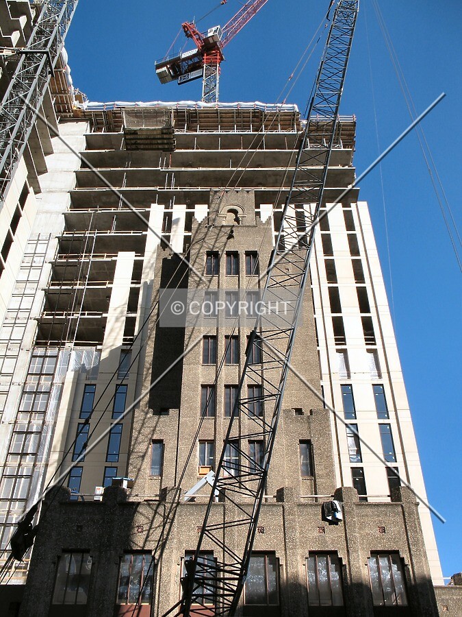 Looking up from 2nd Avenue South, with the existing Ivy Tower