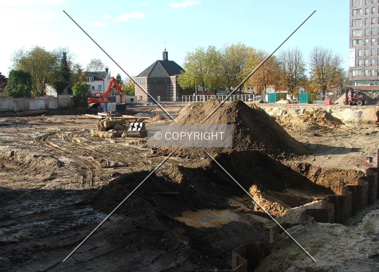 Building site seen from Boulevard 1945