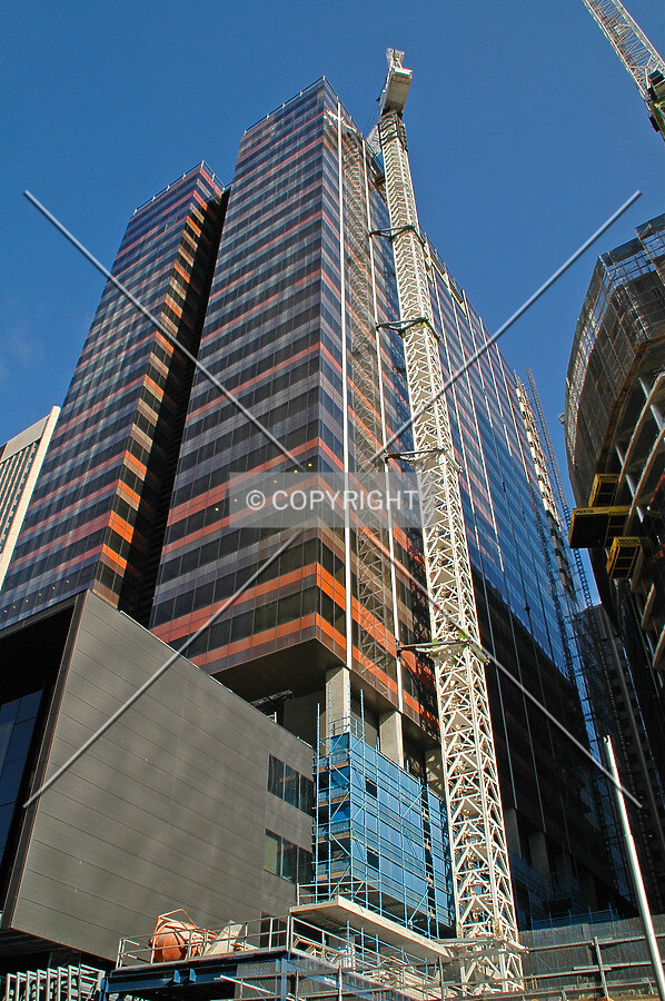 Looking up the northwest corner