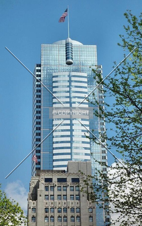 Flag furls at nearly 800 feet above the square