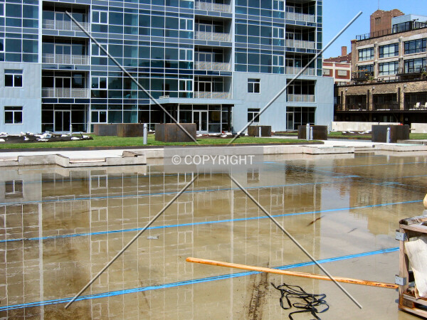 Reflected in water from heavy summer thunderstorms