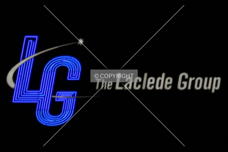 Sign on the upper floors at night