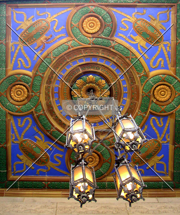 Detail of the ceiling in the main entranceway off 18th Street North