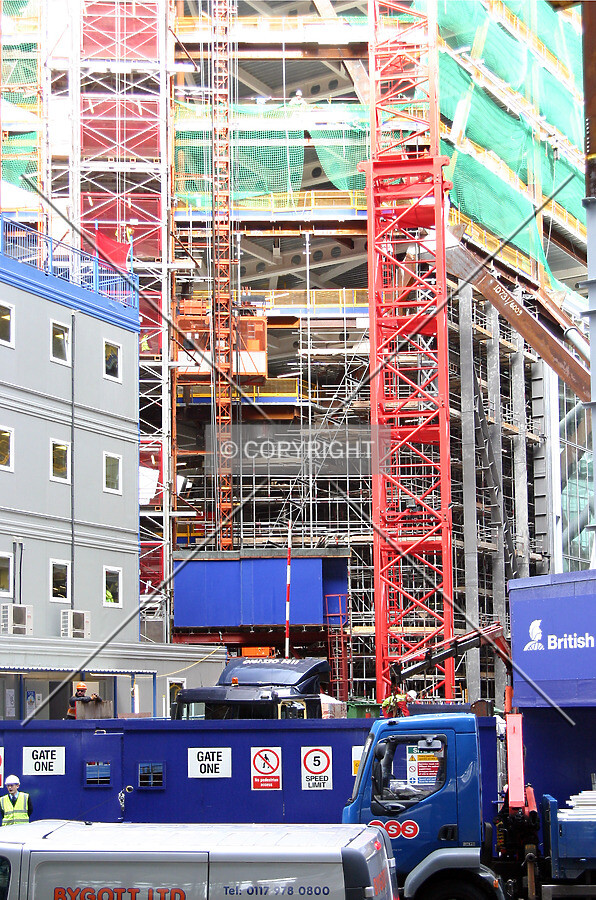 Elevated view north towards the base from Primrose Street