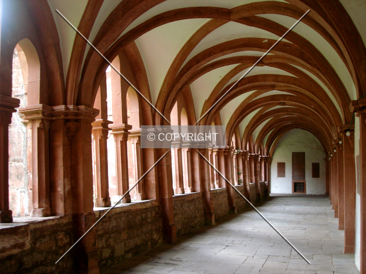 North passage of the cloister, looking west
