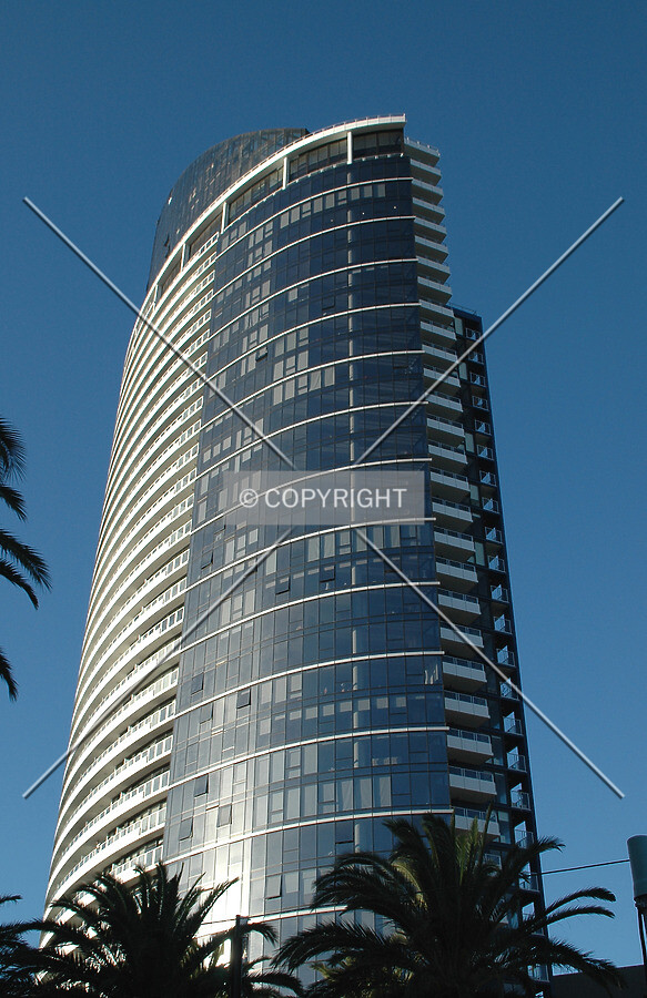 Looking up from the west
