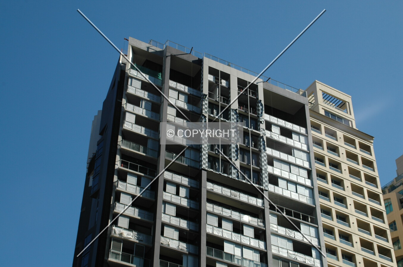 Top of the east facade