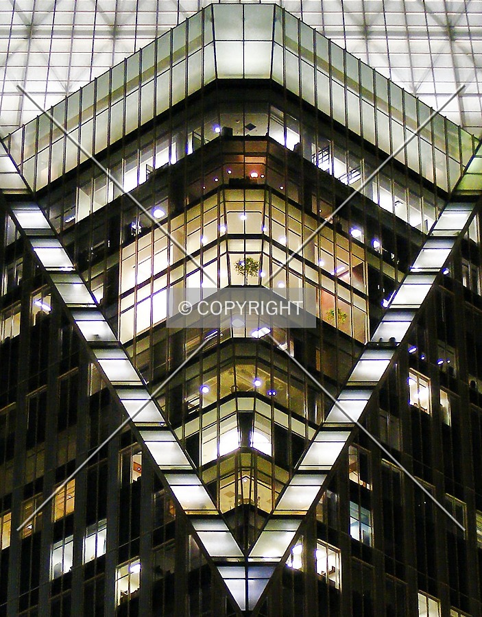 Facade detail at night