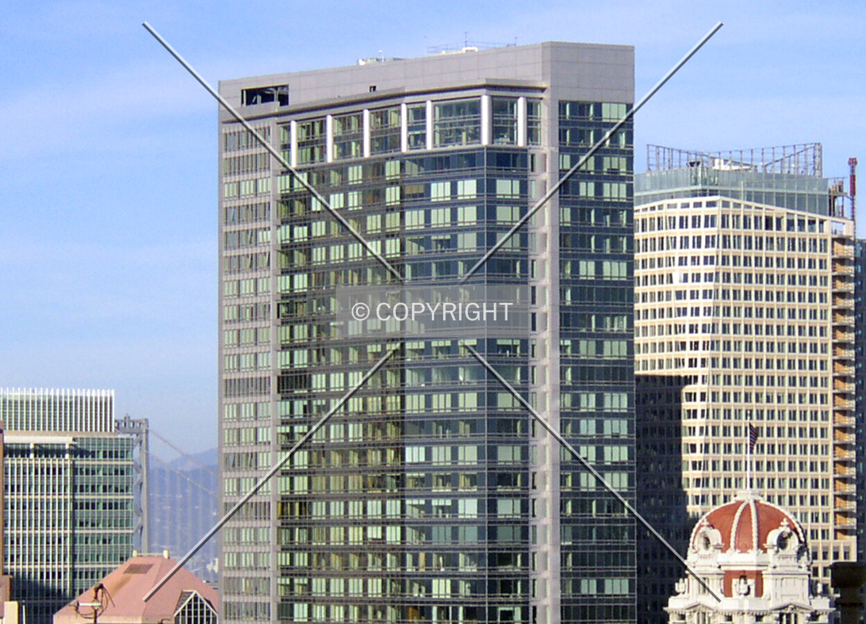 Elevated view from the west of the upper floors