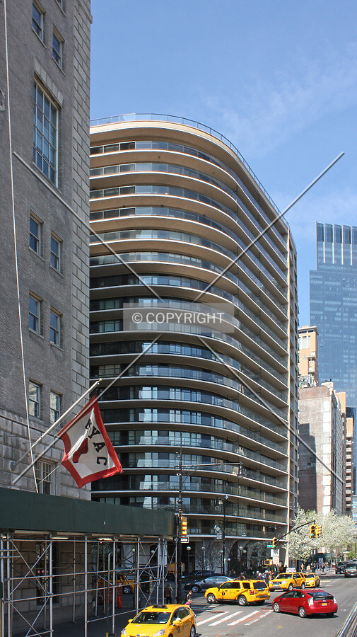 View from the southeast along Central Park South; April 25, 2014