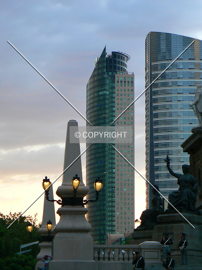 View from the northeast at dusk
