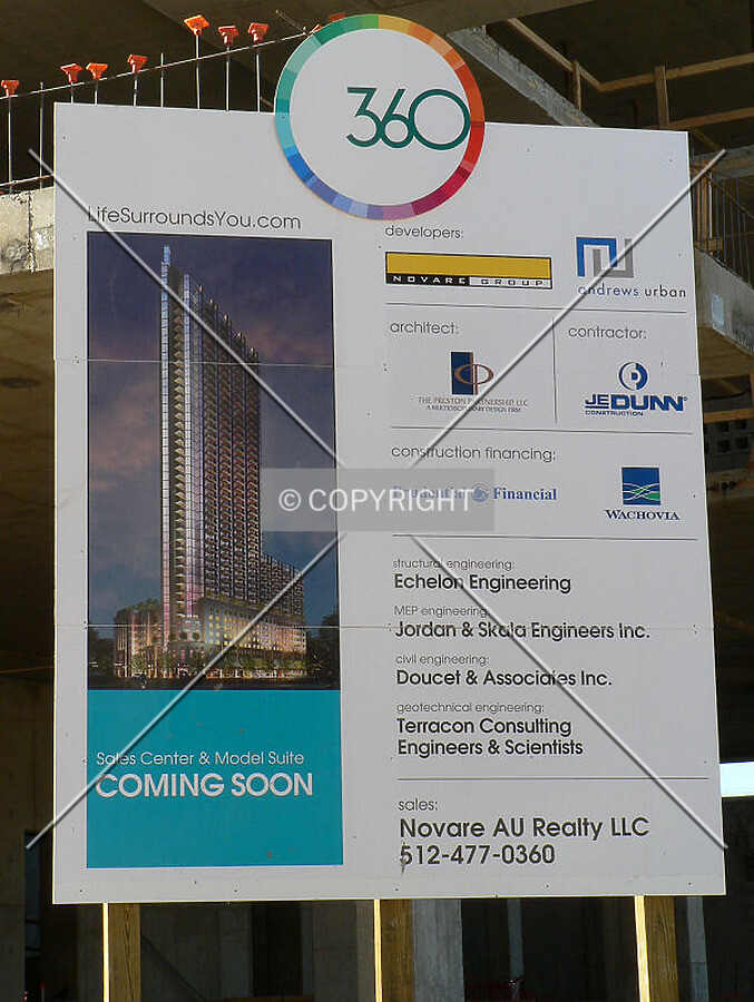Sign in front of the project