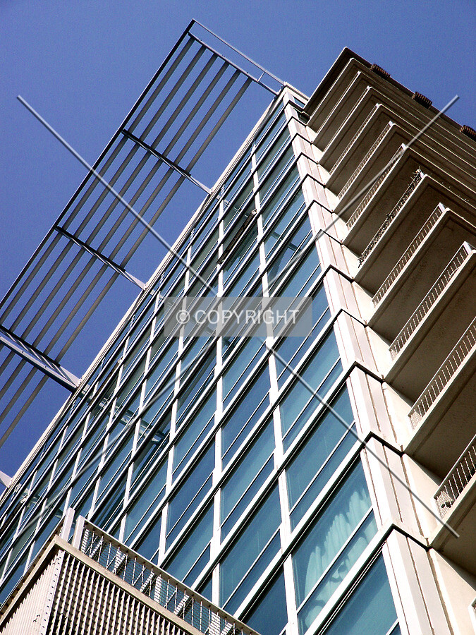 Looking up the southwest corner