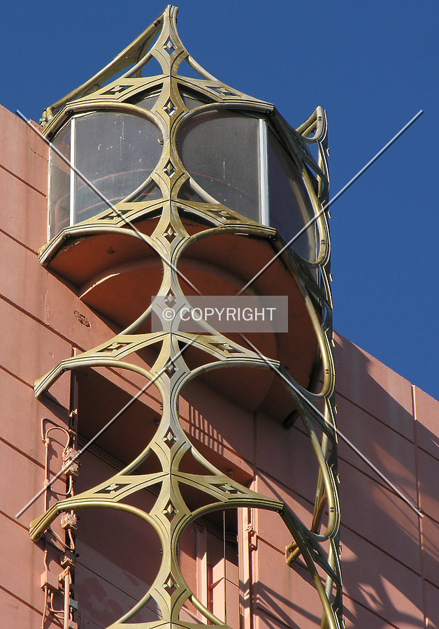 Looking up at the elevator shaft