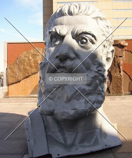 Restored head on display at the Birmingham Museum of Art