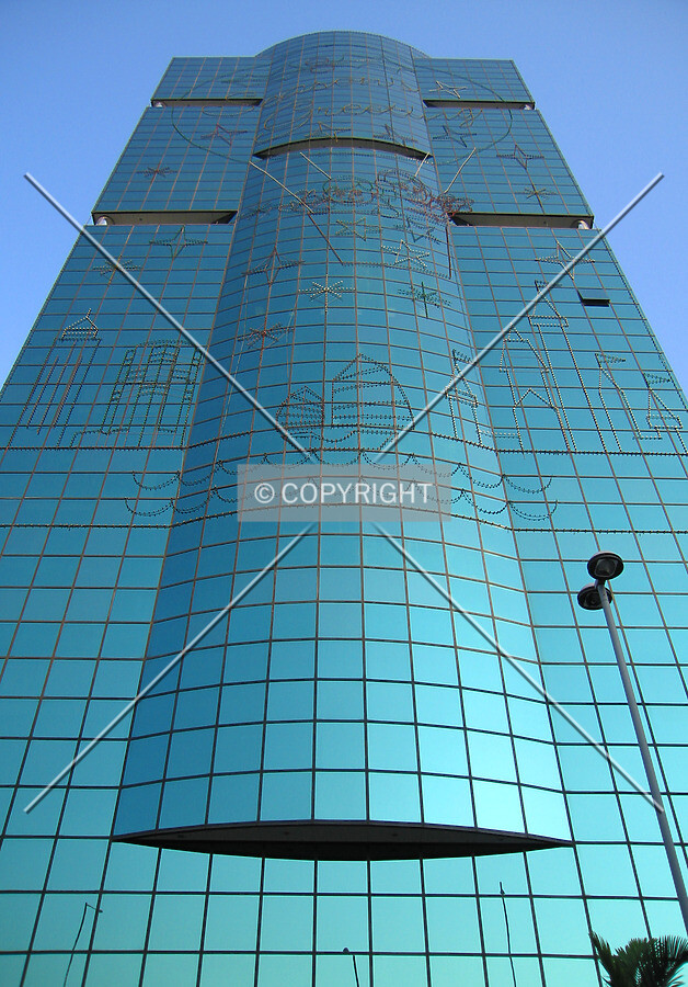Looking up at west elevation