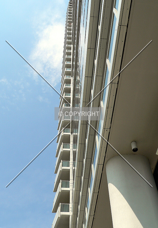 View up the western half of the south face as seen from the 25th floor