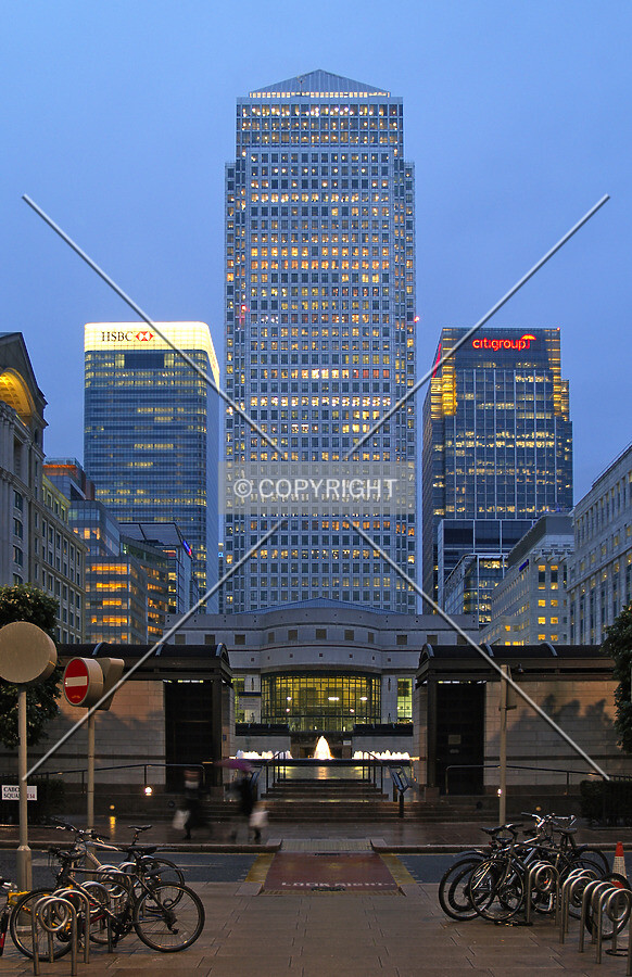 View east from Cabot Square