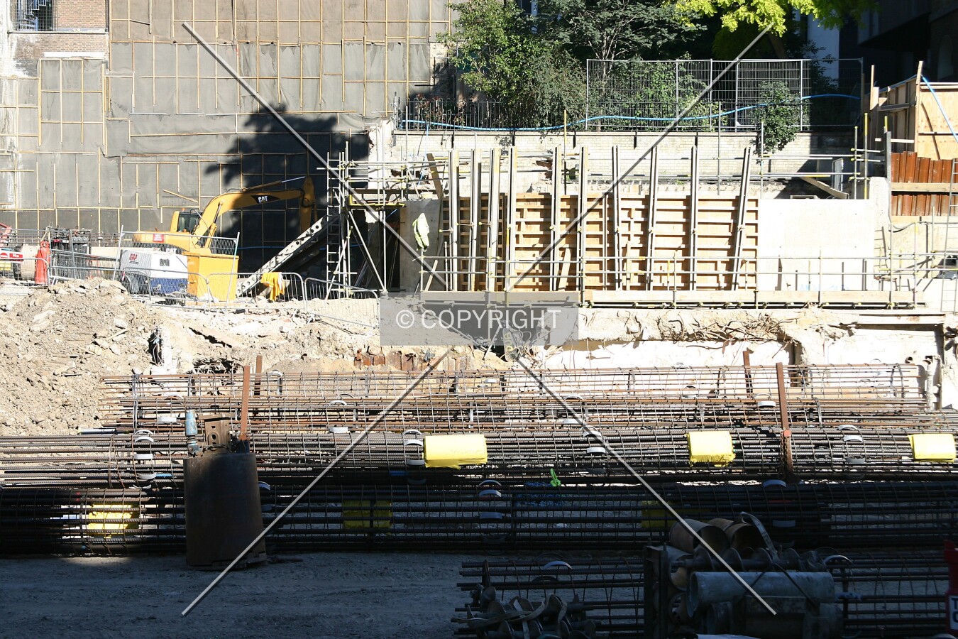 View east into the site from Walbrook