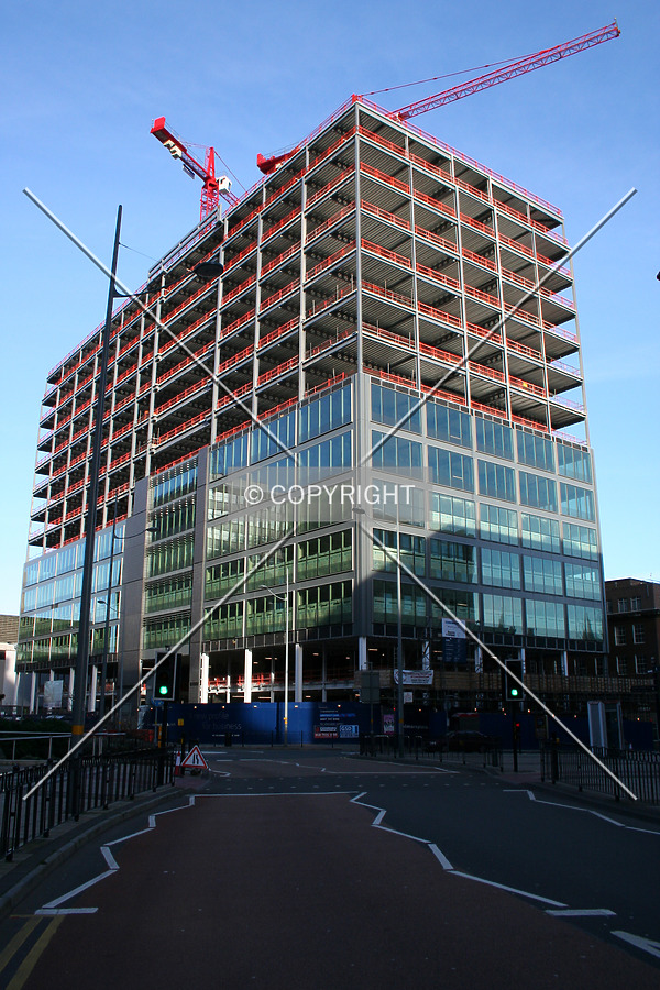 View of the facade progress