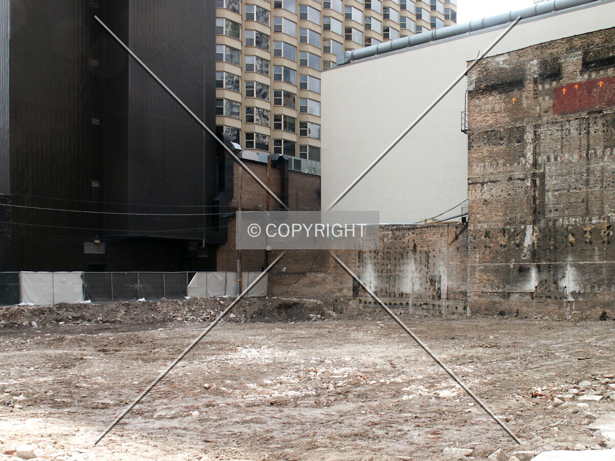 Post-demolition view from the northeast