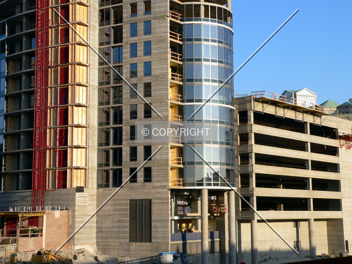 View of the lower portion of the structure from the Grand Avenue Bridge