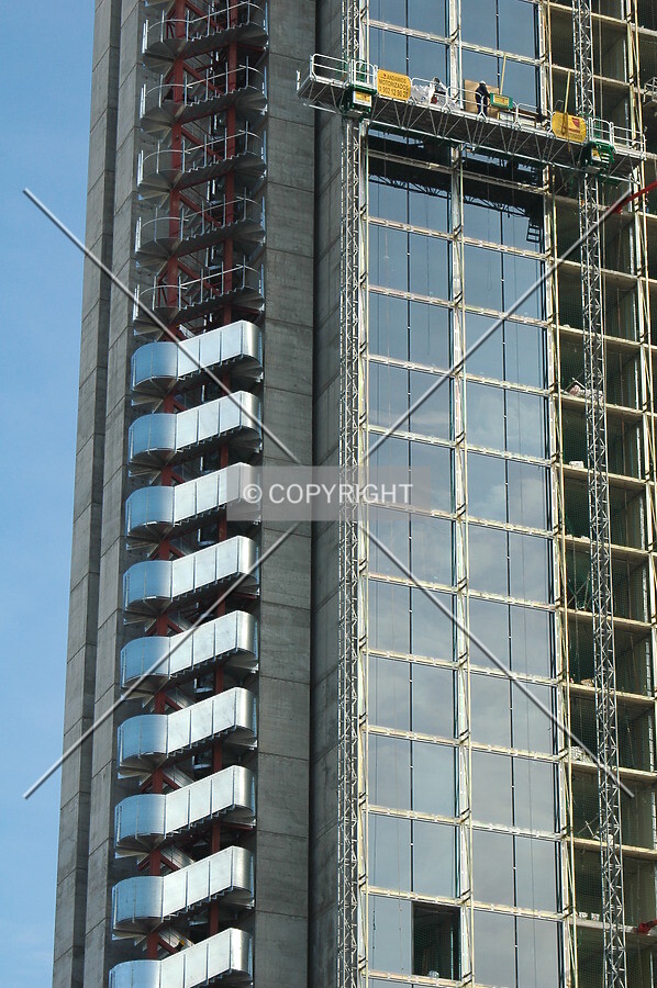 Emergency stairs and glass windows