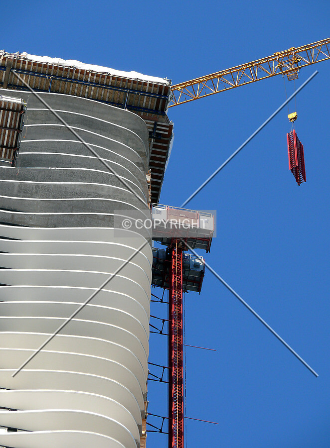 Preparing to add a section of track for the exterior hoist