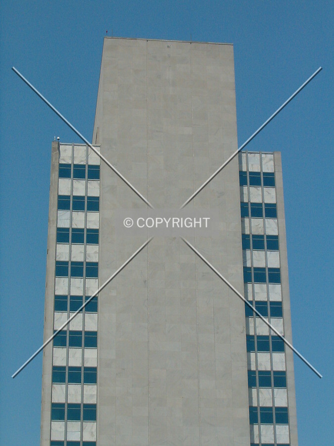 Top of the building from a parking garage looking north