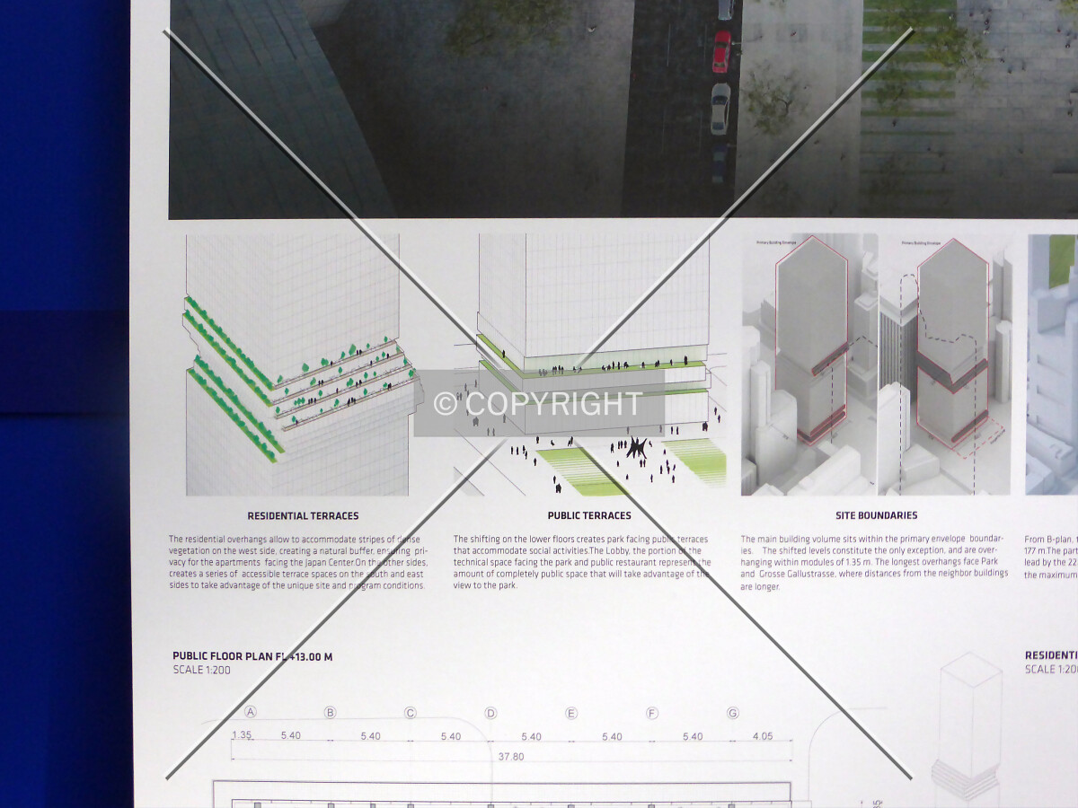 Plans of the proposed tower; as seen in an exhibition of the planning department