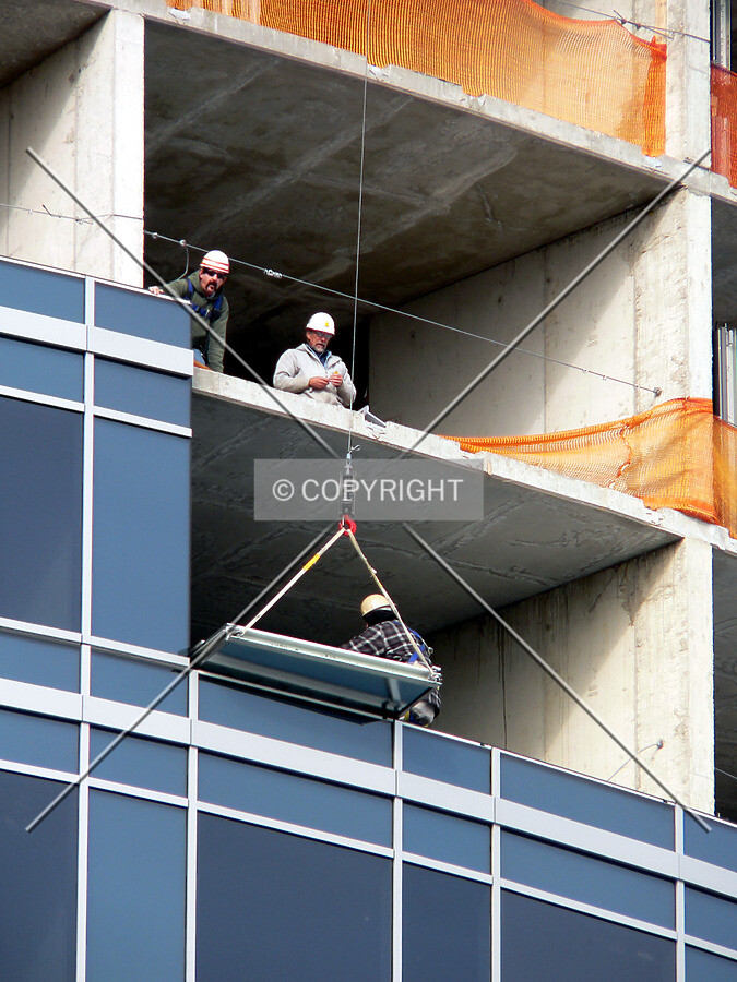 Installing a window section on the east face
