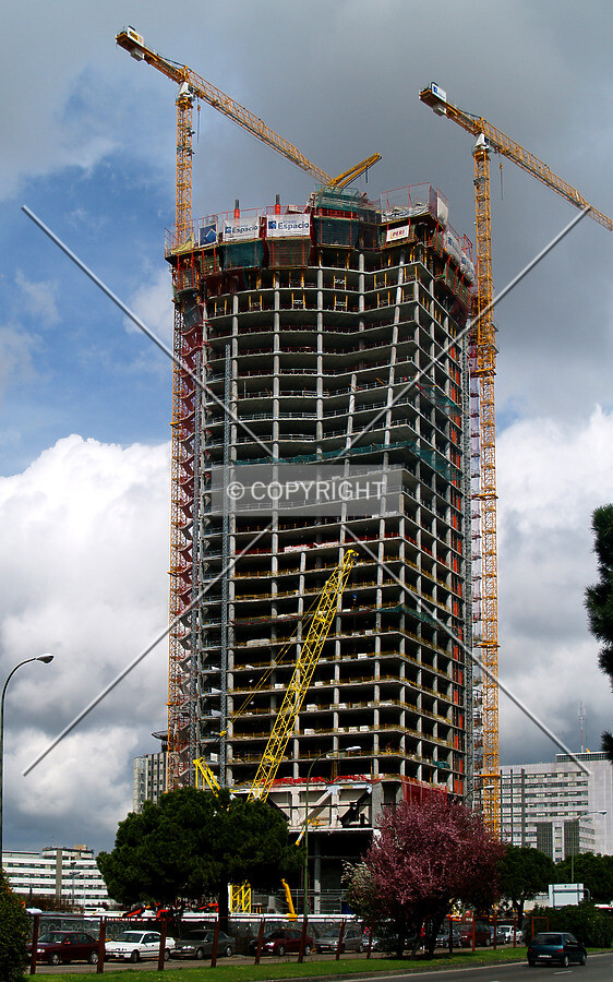 As seen from Paseo de la Castellana