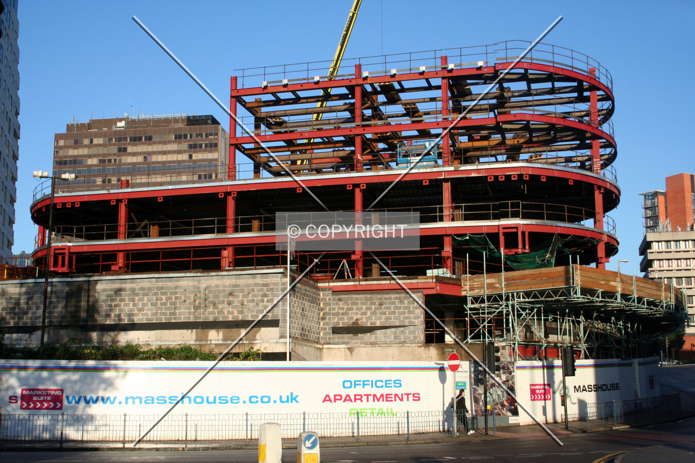 View of the construction progress