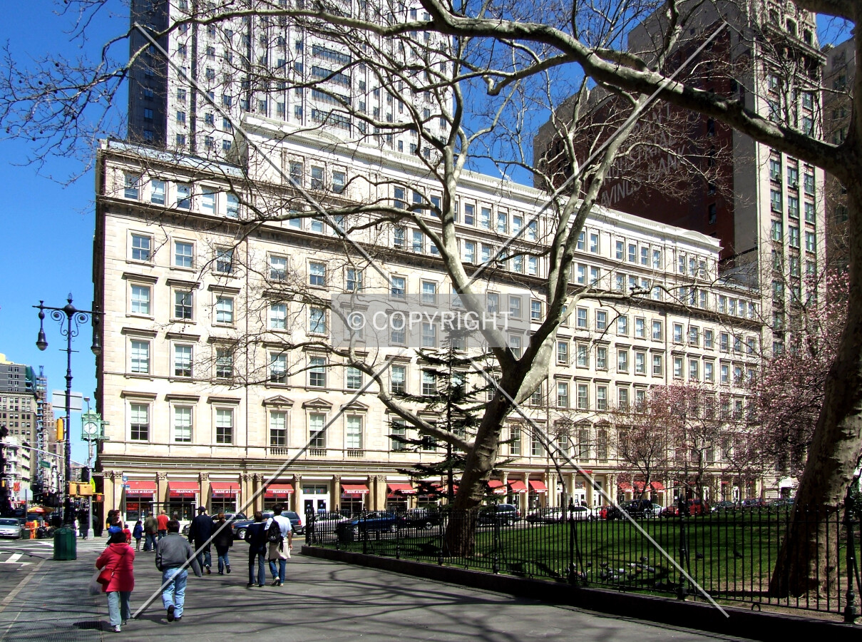 View from the southwest along Broadway