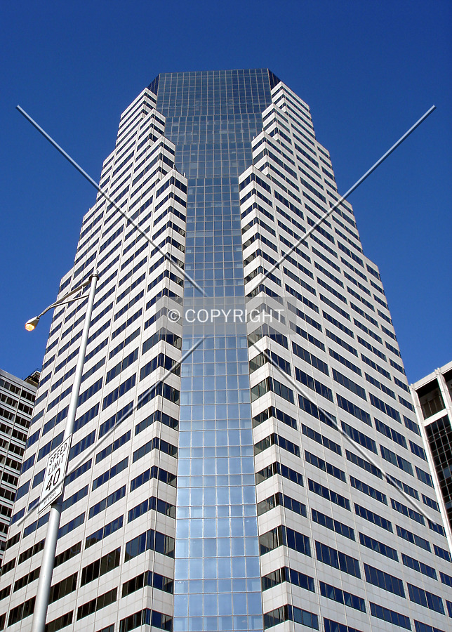 Looking up from the waterfront area