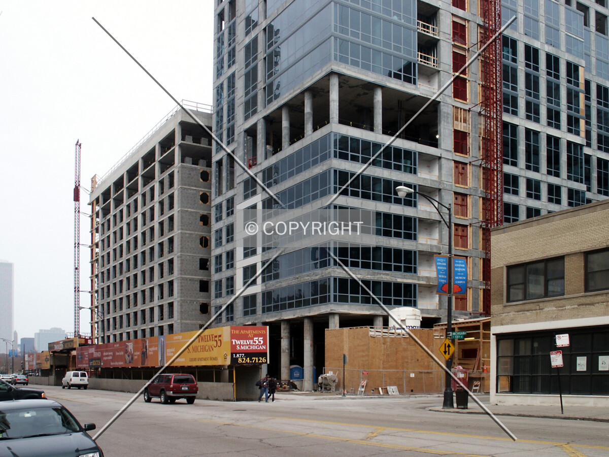 Lower floors, looking north on Michigan Avenue