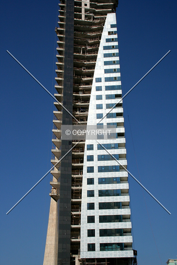 View of the building design under construction