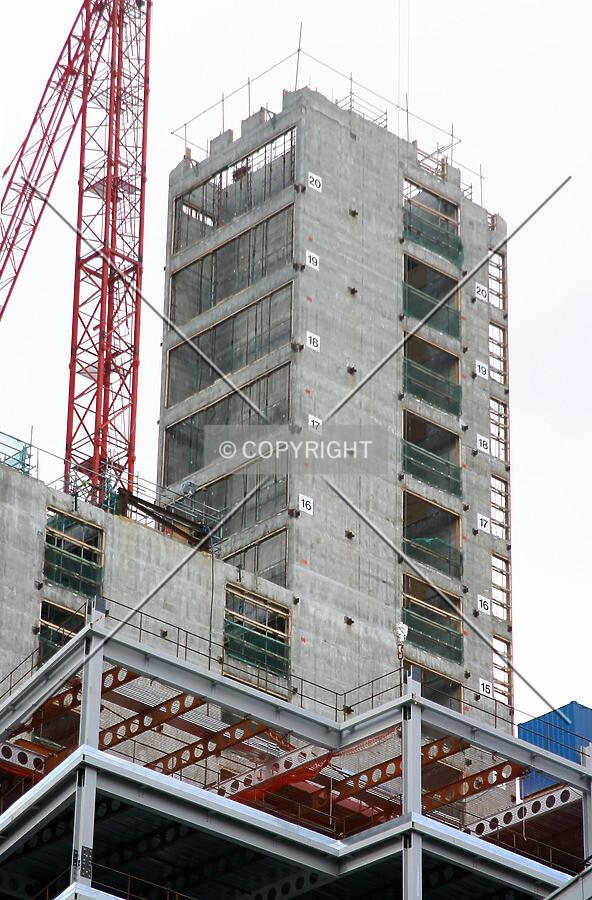 Looking up at the top of the core from Moorfields