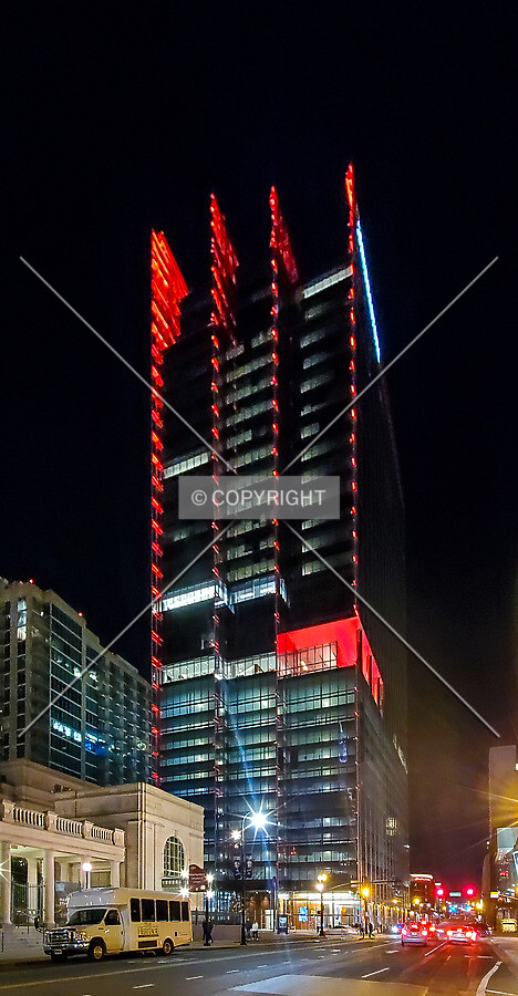 Northwest view at night; March 6, 2020