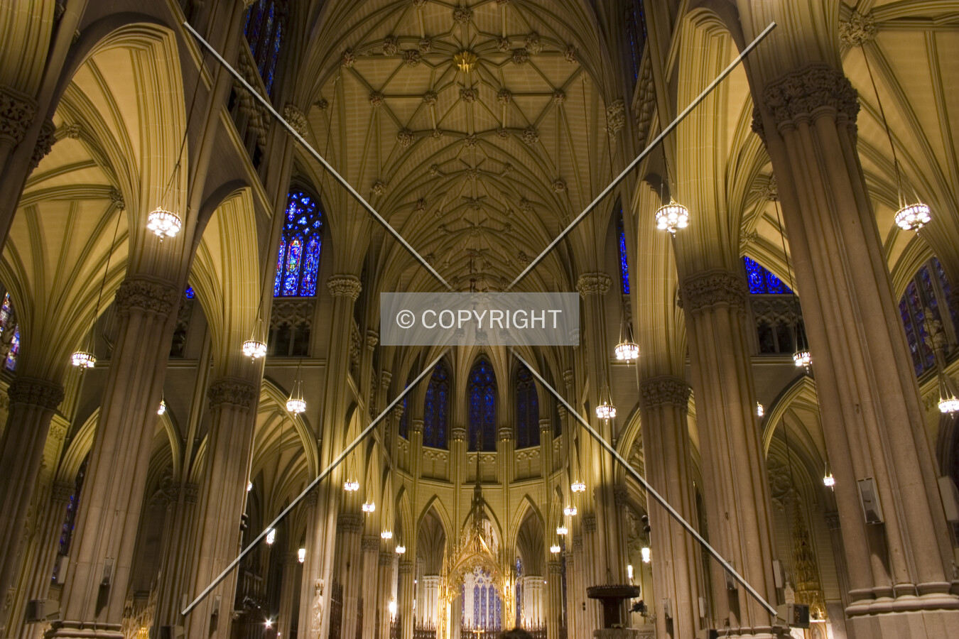 Looking up the main nave