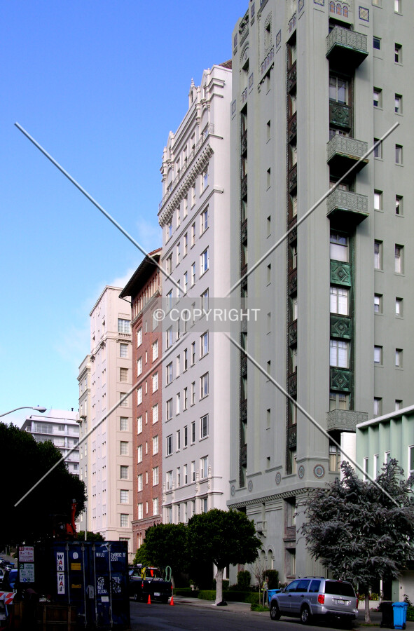 From Vallejo Street to the southeast