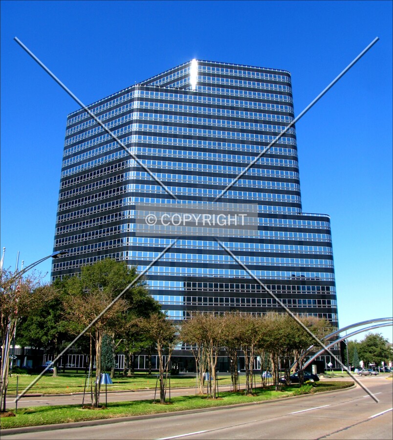 From the southeast across Post Oak Boulevard