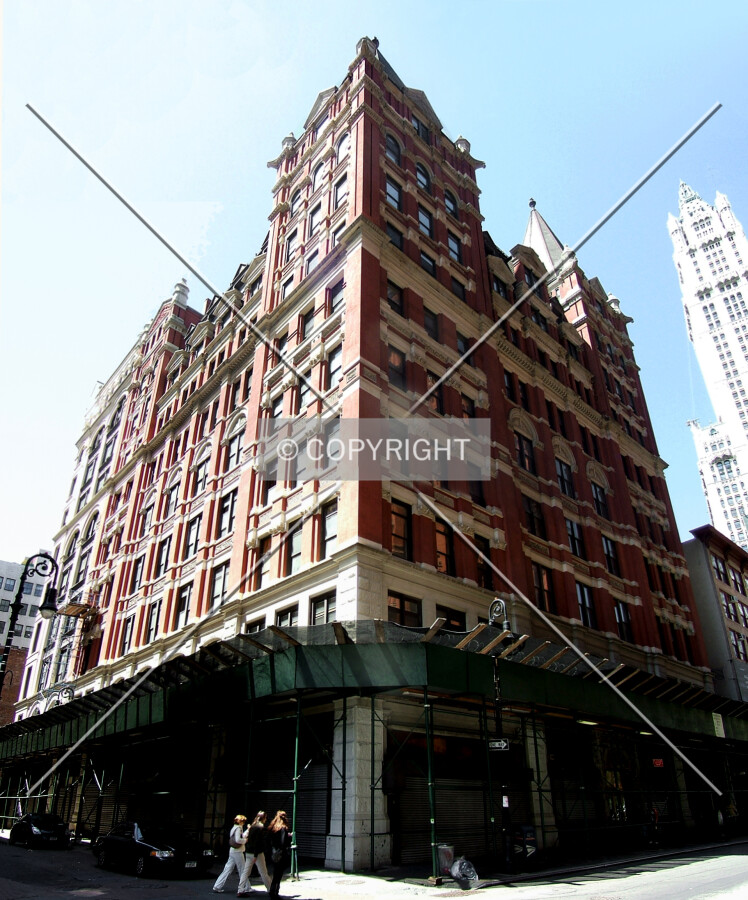 View from the east at Nassau and Beekman Streets