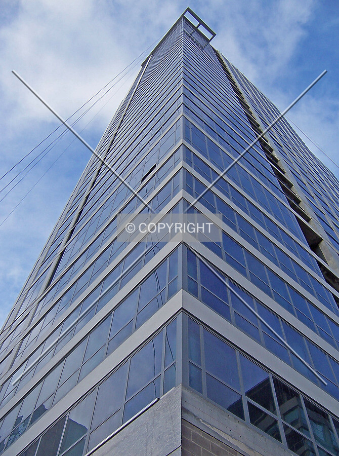 Looking up the southwest corner from the intersection of Michigan Avenue and 13th Street