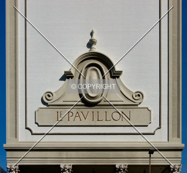 Hotel name above main entrance